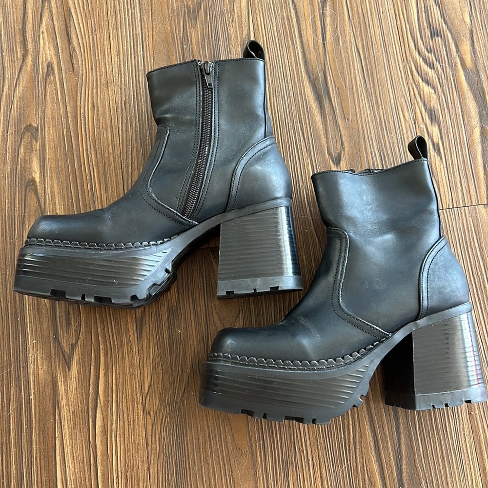 Vintage black platform boots